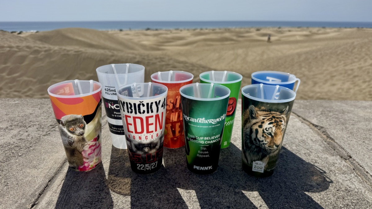 Vasos reutilizables personalizados con clip