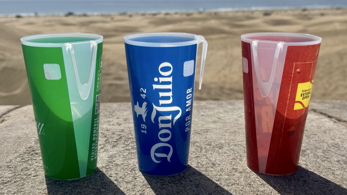 Vasos reutilizables con clip en Gran Canaria